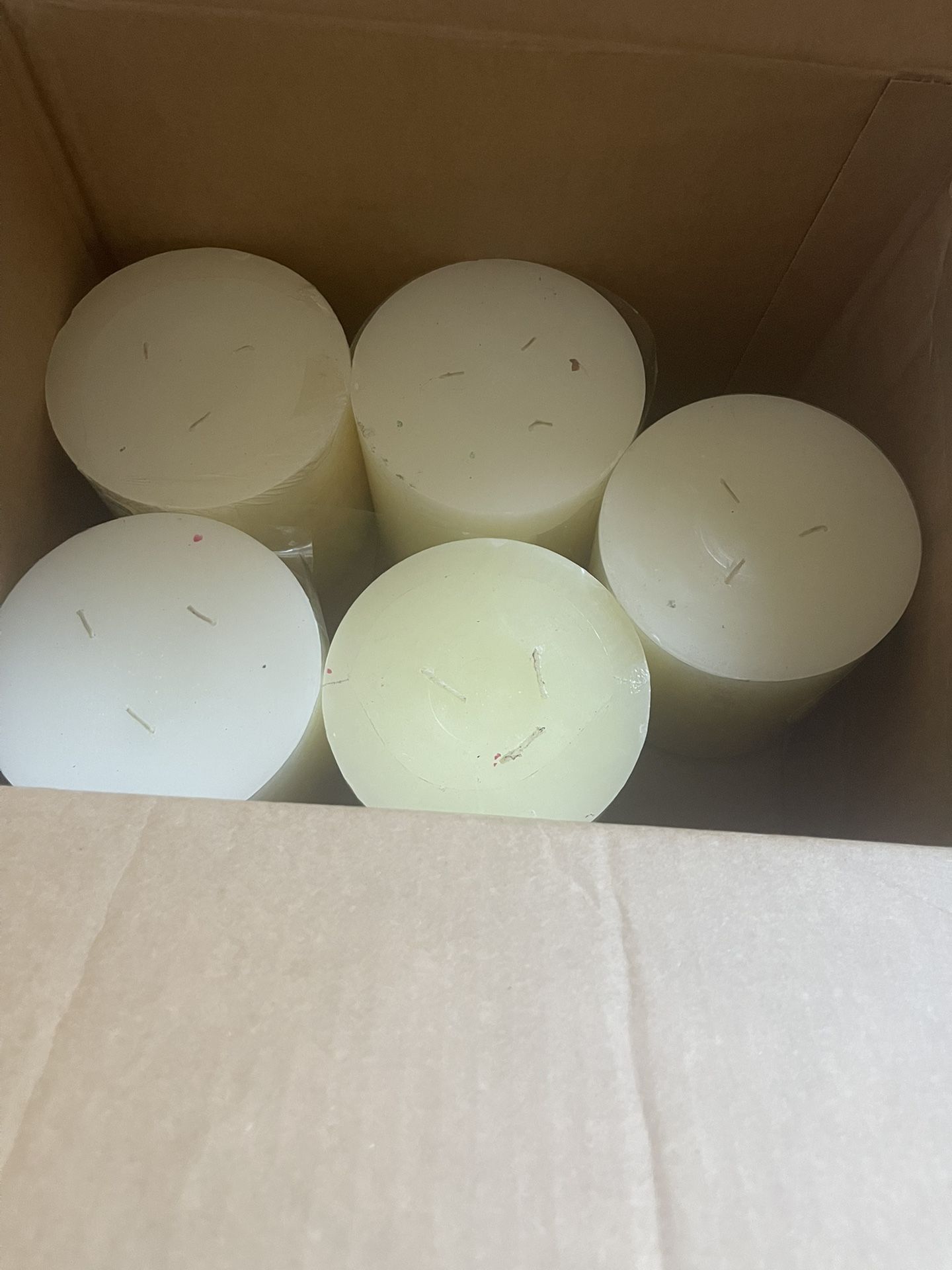 Box Of Five Huge Candles Never Used