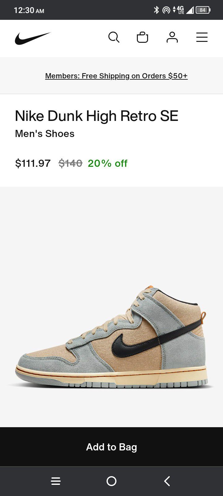 Nike Dunk Retro SE Retail $140