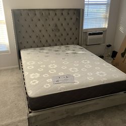 Queen Size Bed Frame With Mattress 
