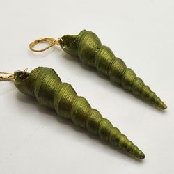 Green Shell Earrings 
