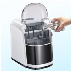 Ice Maker Machine for Countertop，Portable Ice Cube Maker with Self-Cleaning, 26LBS/24H Compact Automatic Ice Makers,9 Cubes Ready in 6-8 Minutes

