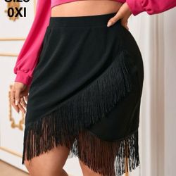 Black Fringe Skirt 