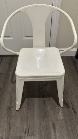 Metal Chair Painted White. Like New