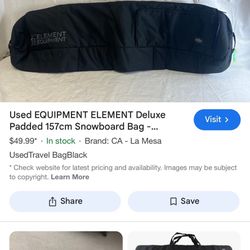 Used E1 Element equipment Deluxe Padded 157cm Snowboard/wakeboard/misc. carry/travel/storage 