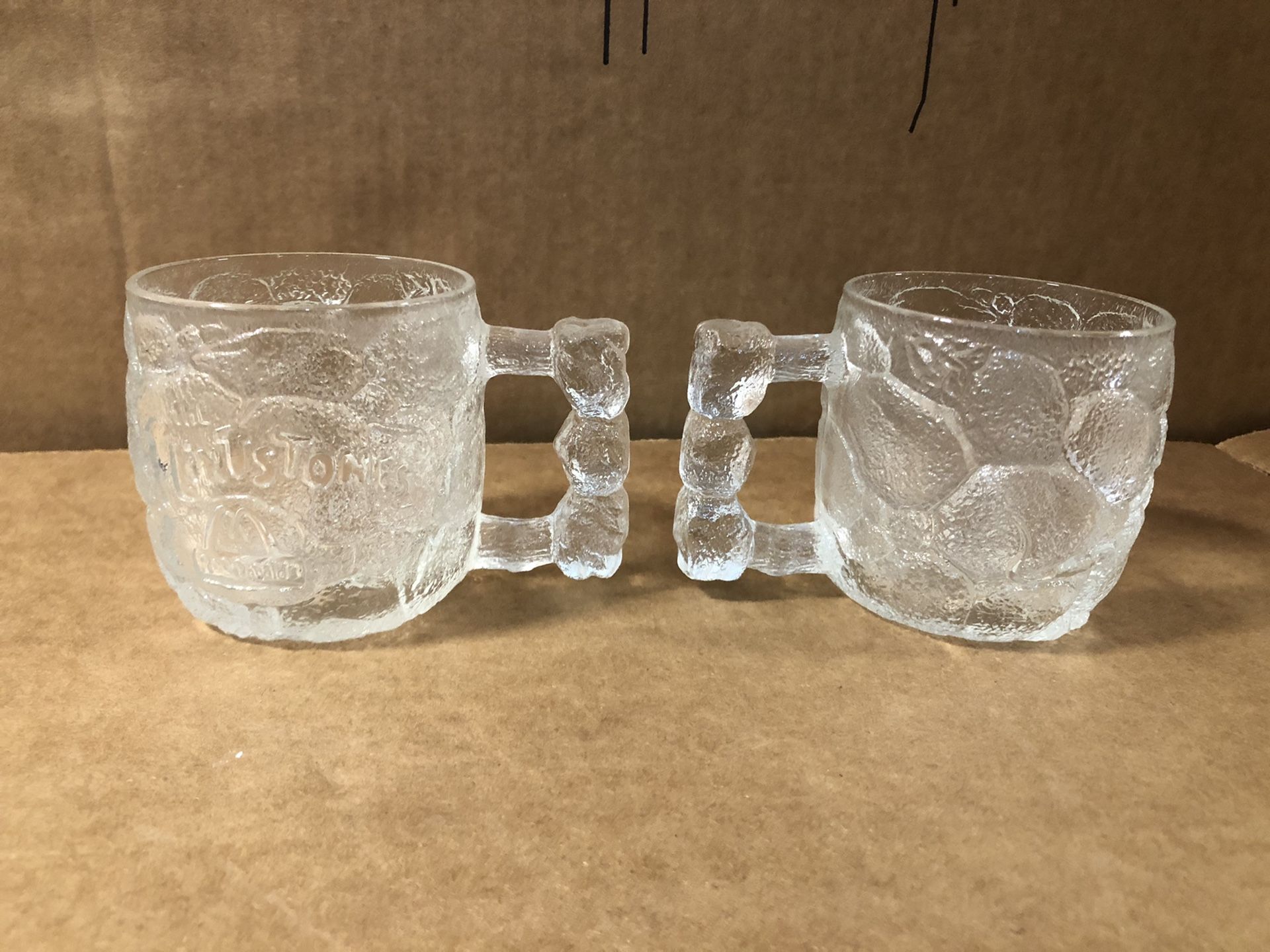 The Flintstones glass Cups set of Two.