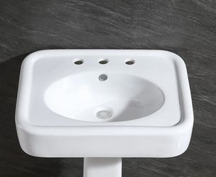 New in The Box Kingston 26” Ceramic 3 Hole Console Wash Basin Sink