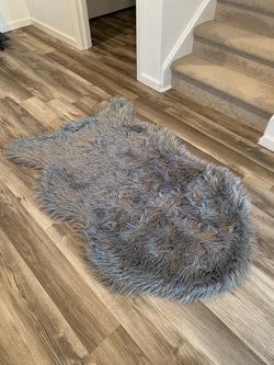 PupRug™ Faux Fur Orthopedic Dog Bed Cover - Curve Charcoal Grey