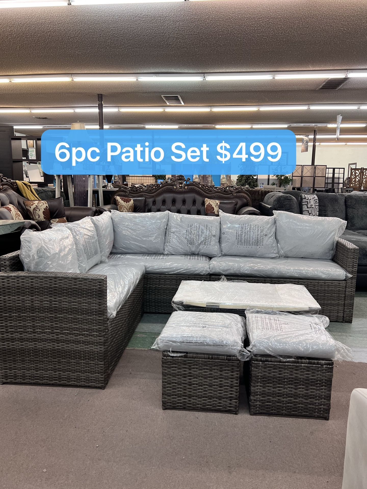 🔥 Flash Deal 🔥 6pc Outdoor Patio Furniture Set Include Patio Sectional And Table