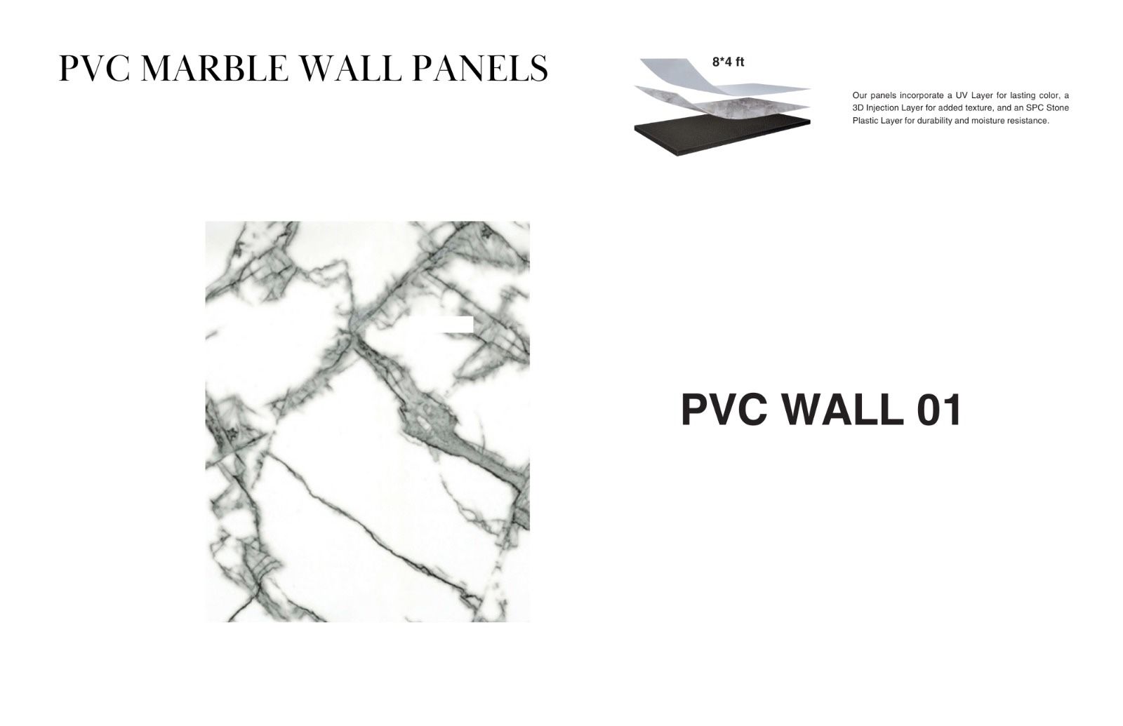 Spring Sale- PVC Marble Wall (White&Grey)