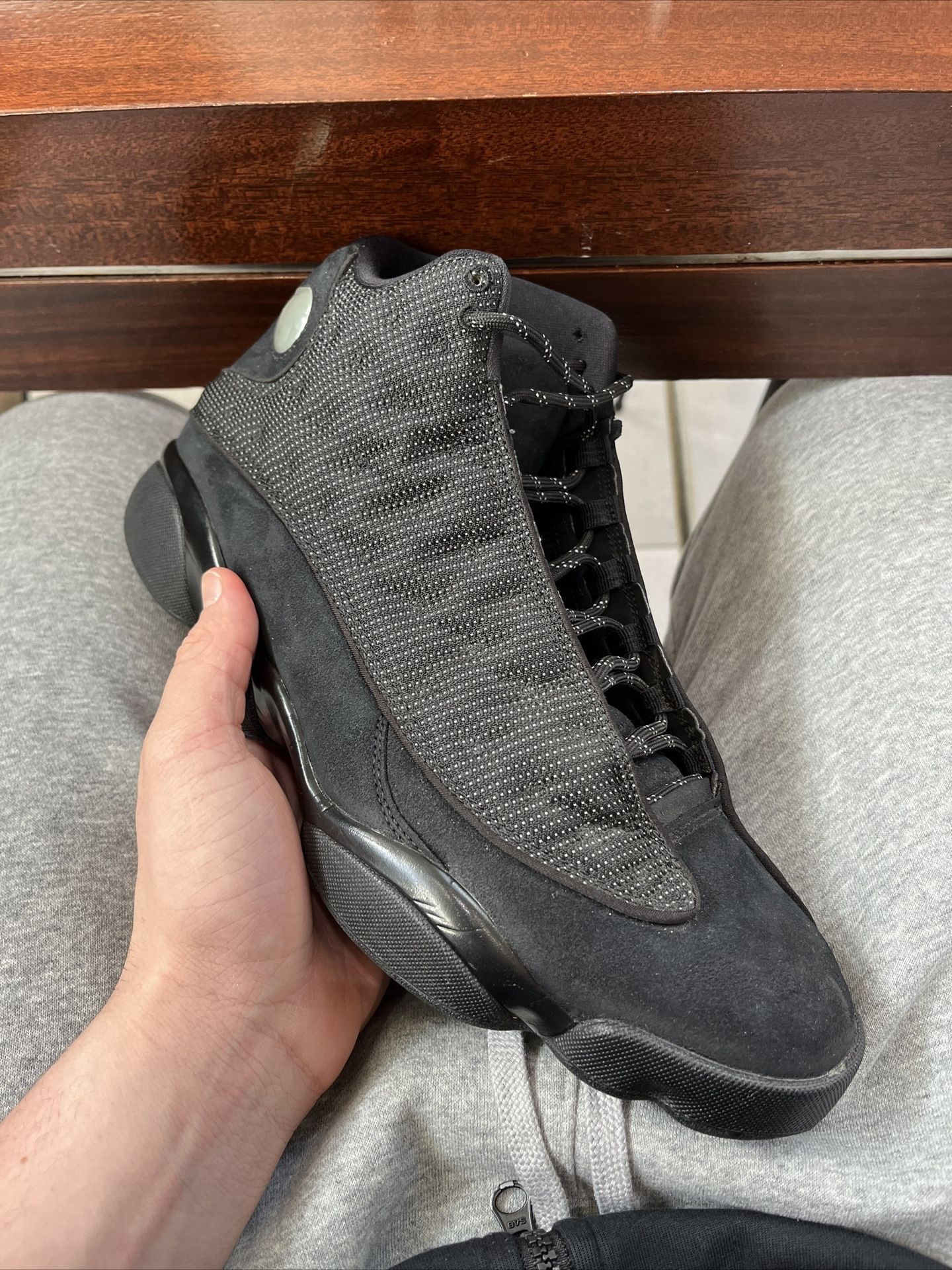 Used  Jordan 13 Black Cats Size 12