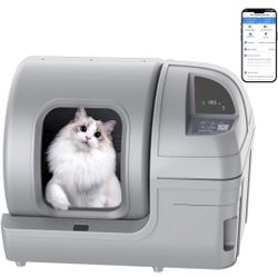 Automatic Cat Litter Box Self Cleaning 100L Extra Large Cat Litter Box with APP Control & Safe Alert & Smart Health Monitor, Odor Removal Cat Litter B