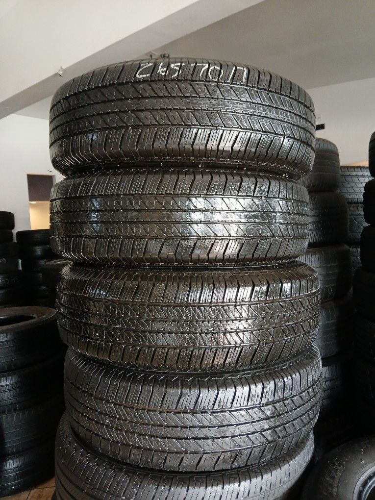 SET OFF 4 USED 265/70/17 BRIDGESTONE DULER H/T