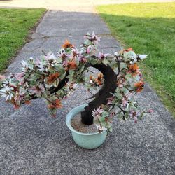 Vintage Glass Jade Bonzai Tree