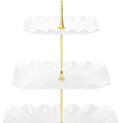 Cupcake Tower Stand, 3 Tier Cupcake Display Stand Dessert Tower Base Para Cupcakes for Party Birthday Weeding Dessert Stands, White