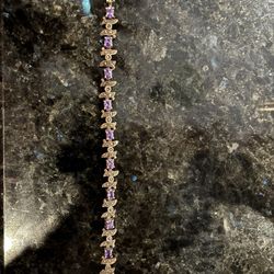 Sterling Silver Amethyst Bracelet 