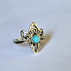 TURQUOISE  TITANIUM FOREVER WEAR NEW SIZE 5 TRENDSETTER RING