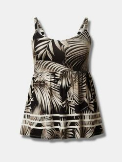 Torrid Super Soft V-Neck Babydoll Palms Top