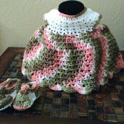Baby Girl Dress And Booties Newborn To 3 Months Old