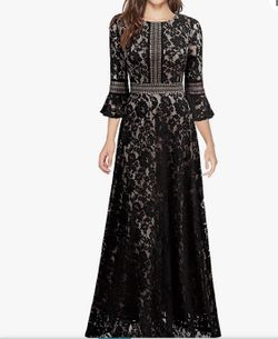 MISSMAY Women's Vintage Full Lace Contrast Long Dress