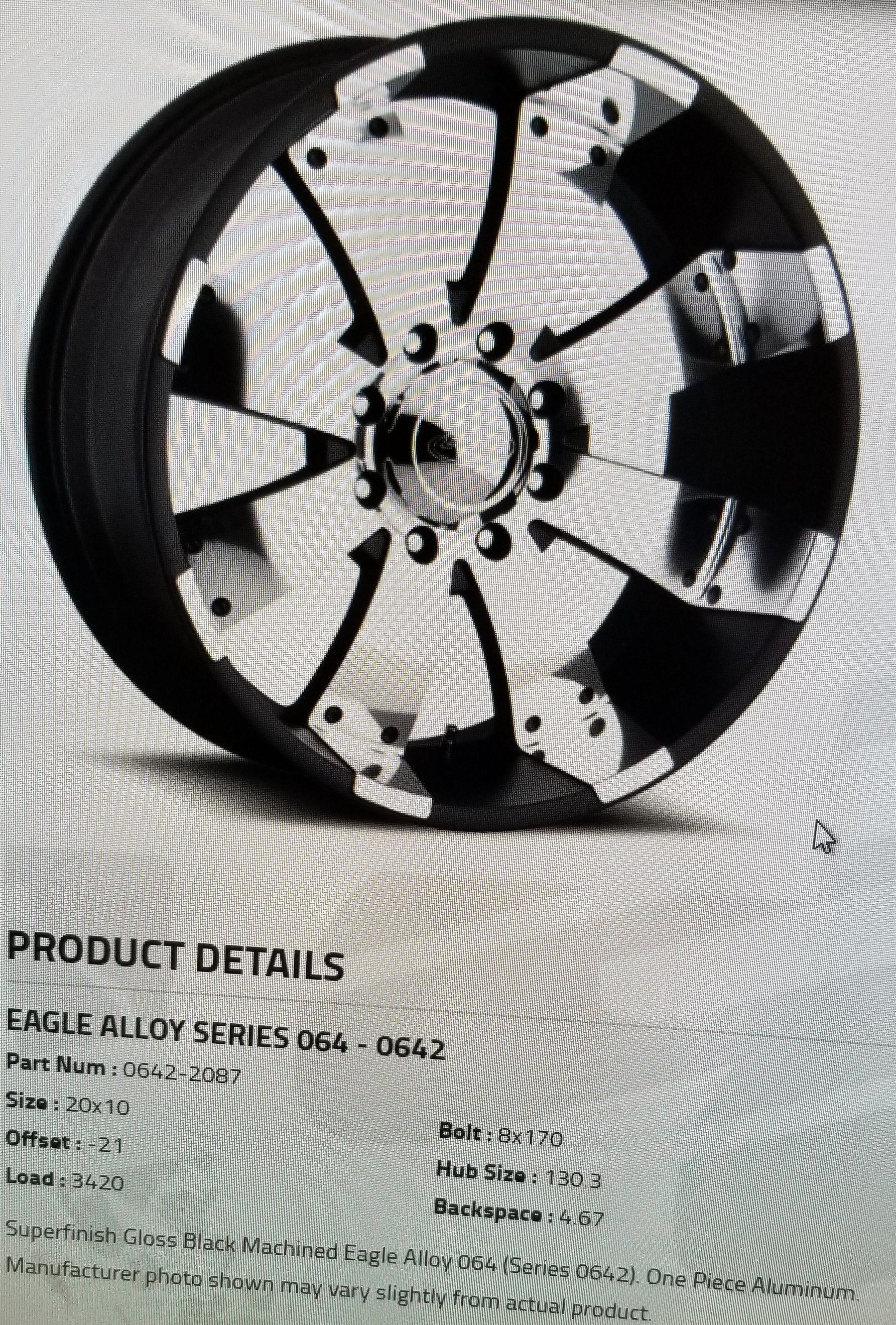 20x10 Eagle Alloy (series 064) 8x170 4# wheels (NO TIRES)OBO or trade for Newer IPhone