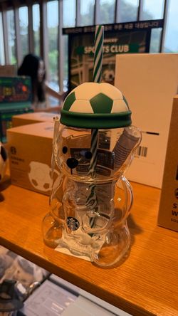 Starbucks Soccer Bear Tumbler with Straw – New in Box