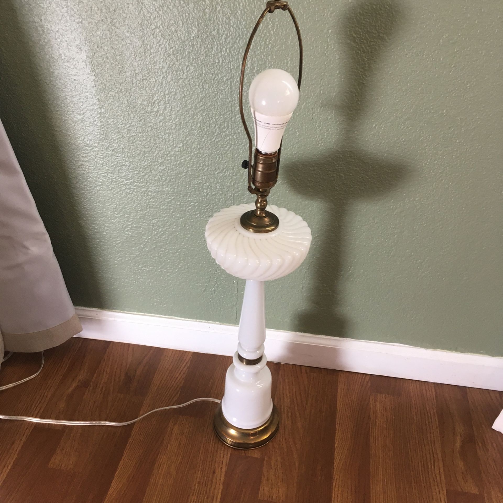 Vintage milk glass lamp