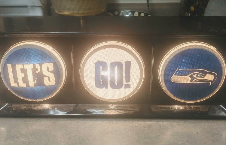 Light Up Seattle Seahawks Sign 18"W X 6" L
