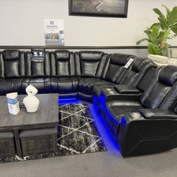Black Leather Sofa Sectionals 