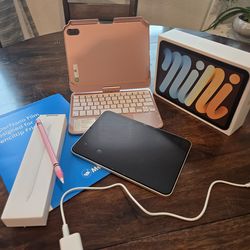 Apple iPad Mini 6 Bundle Wi-Fi 256GB Starlight, Pencil, Keyboard Case