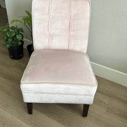 Pink Velvet Accent Chair Mid Century 