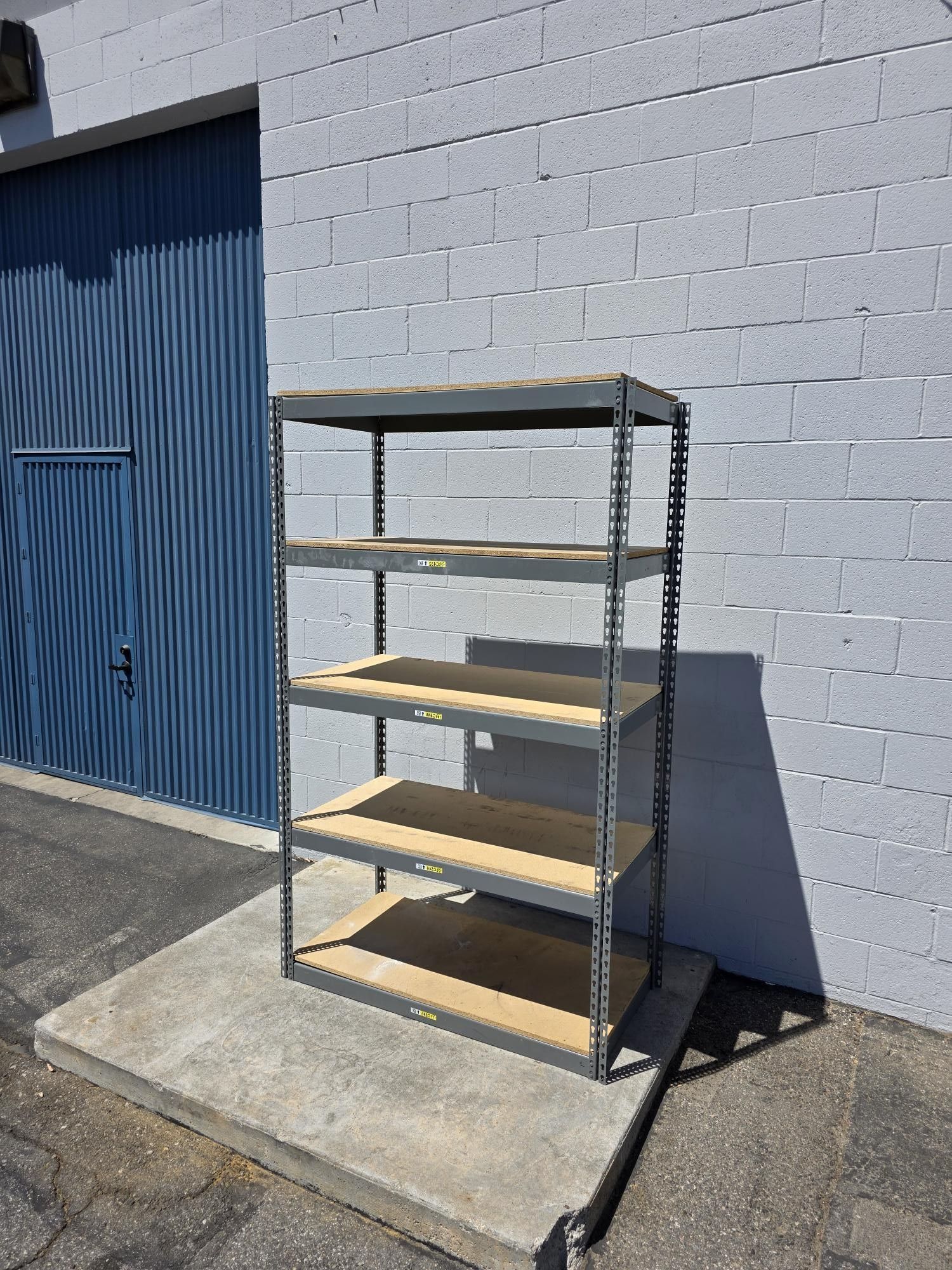 5 Tier Shelving 48 in W x 24 in D American Made Used Heavy Duty Steel Boltless Storage Rack Delivery Available