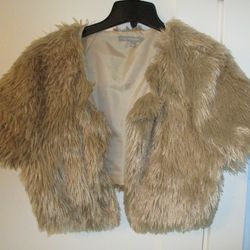 LIKE NEW NY Collection Soft & Silky Beige Jacket Cropped/Short Style Size Large