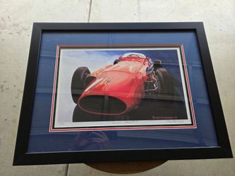 Limited Edition Roger Blanchard Signed Print Fangio's Maserati II Framed 2/100