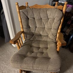 Oak Rocking Chair Dark Brown 