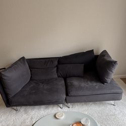 two separate sections of a sectional couch