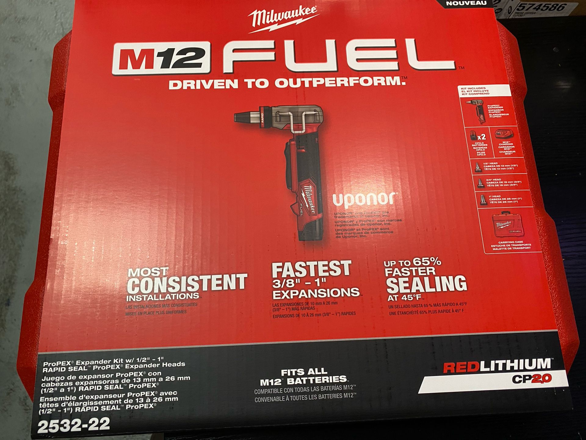 Milwaukee M12 FUEL ProPEX Expander Tool Kit with 1/2 in. - 1 in. RAPID SEAL ProPEX Expander Heads