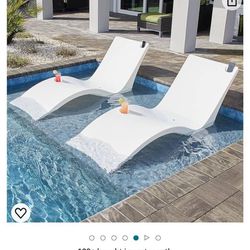 9 Inches, Set of 2 in-Pool Chaise Lounge Chairs,
