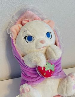 Disney Parks Babies Marie Aristocats Kitten W/Blanket Swaddled Plush Stuffed Cat