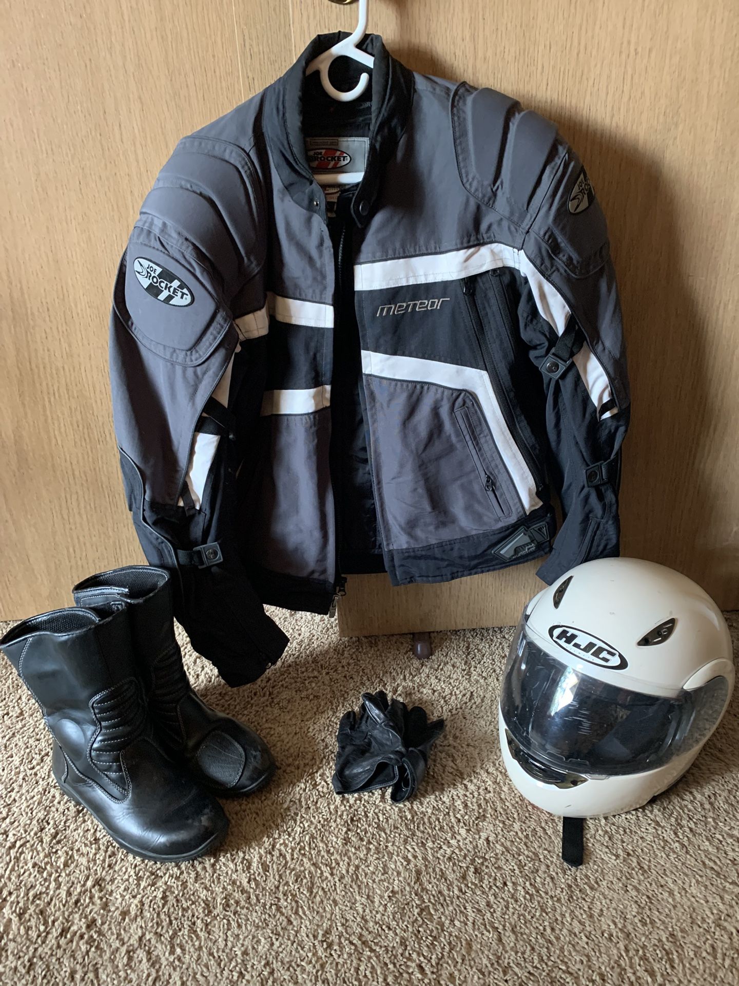 Women’s Motorcycle Jacket Helmet And Boots