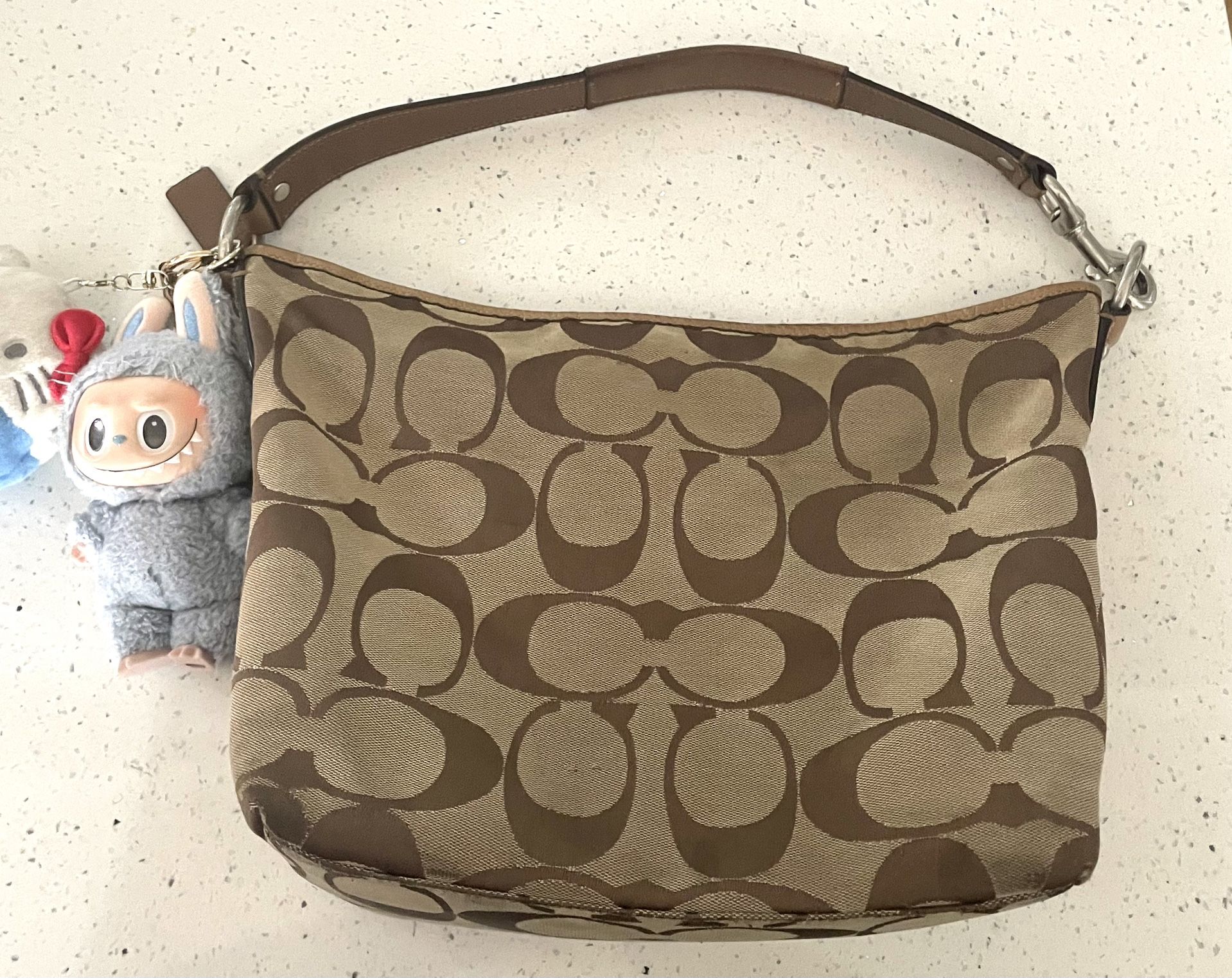 Vintage COACH Logo Hobo Bag W/ wallet