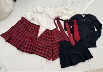 Girls Clothes sweater tie skort skirt shirt 7 8 School Uniform