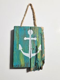 Handmade Rustic Driftwood Anchor Wall Hanging Coastal Beach Décor