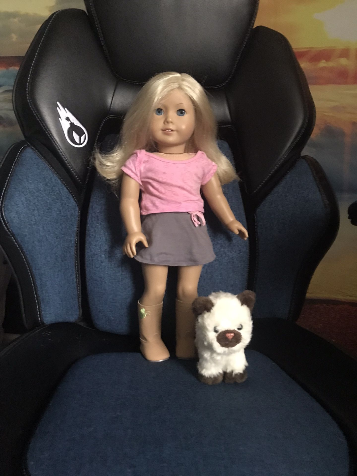 American Girl w/ Cat & Outfits