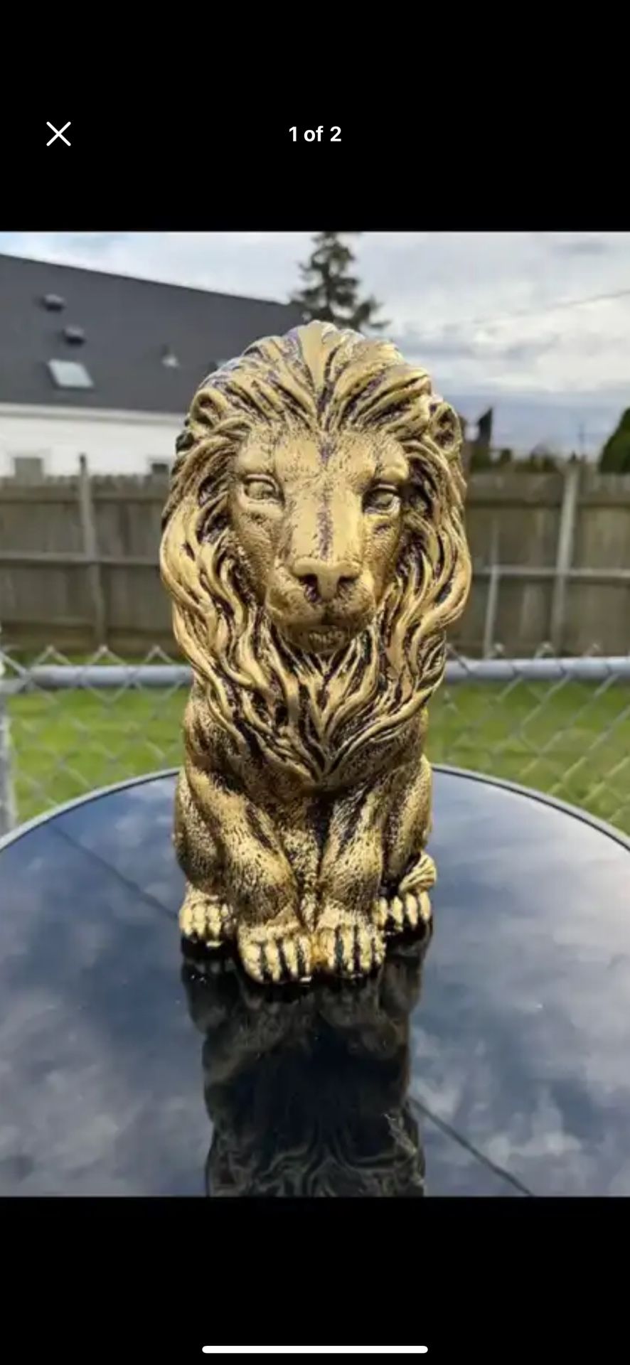 Bookshelf, Lion Statue