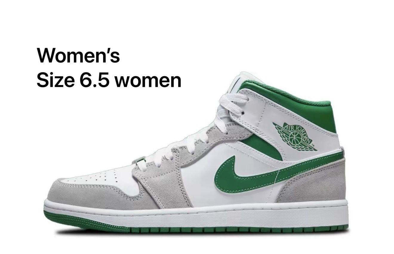 Air Jordan 1 mid White Pine Green Smoke Grey GS women’s size 6.5