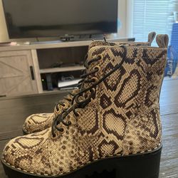 Snake Print Boots. 