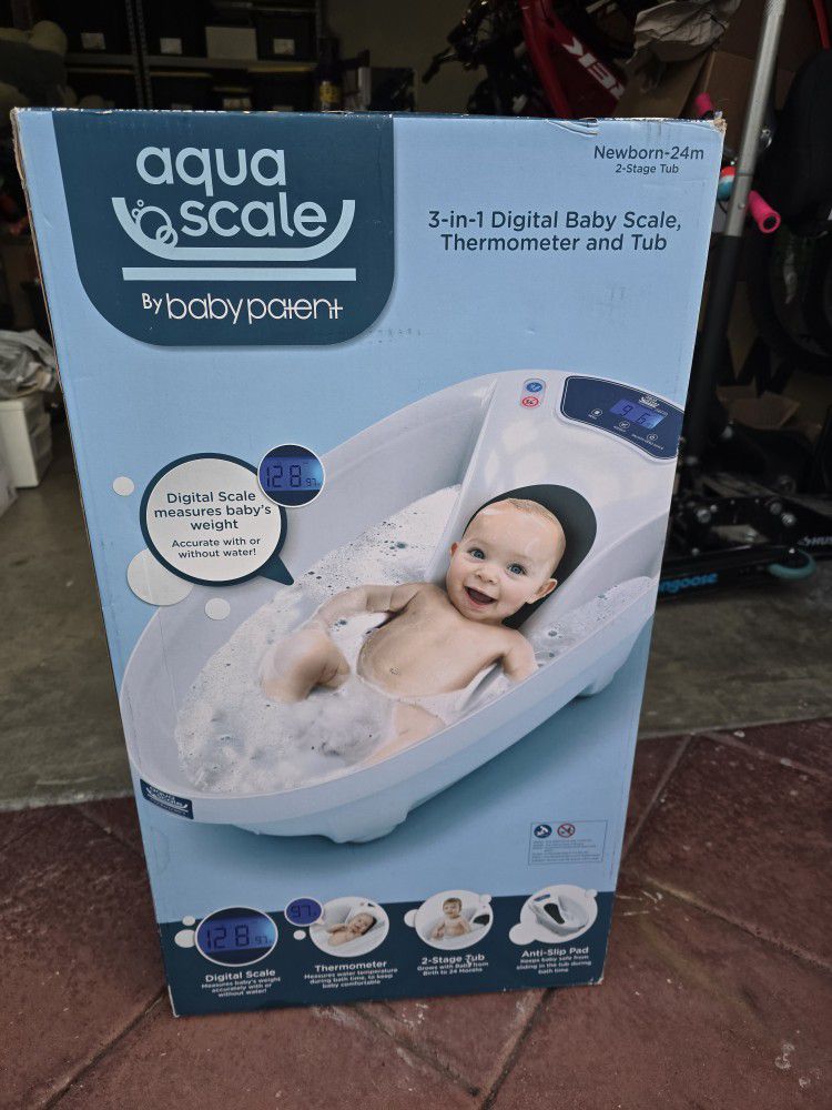 Aqua Scale By Baby Patient - 3 in 1 Digital Baby Tub, Scale & Thermometer NEW