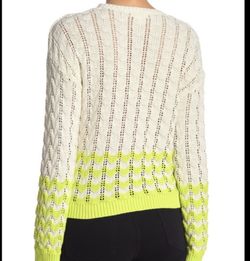 Abound large Aubo Green Sorbet Cotton Stripe Print Pointelle Knit