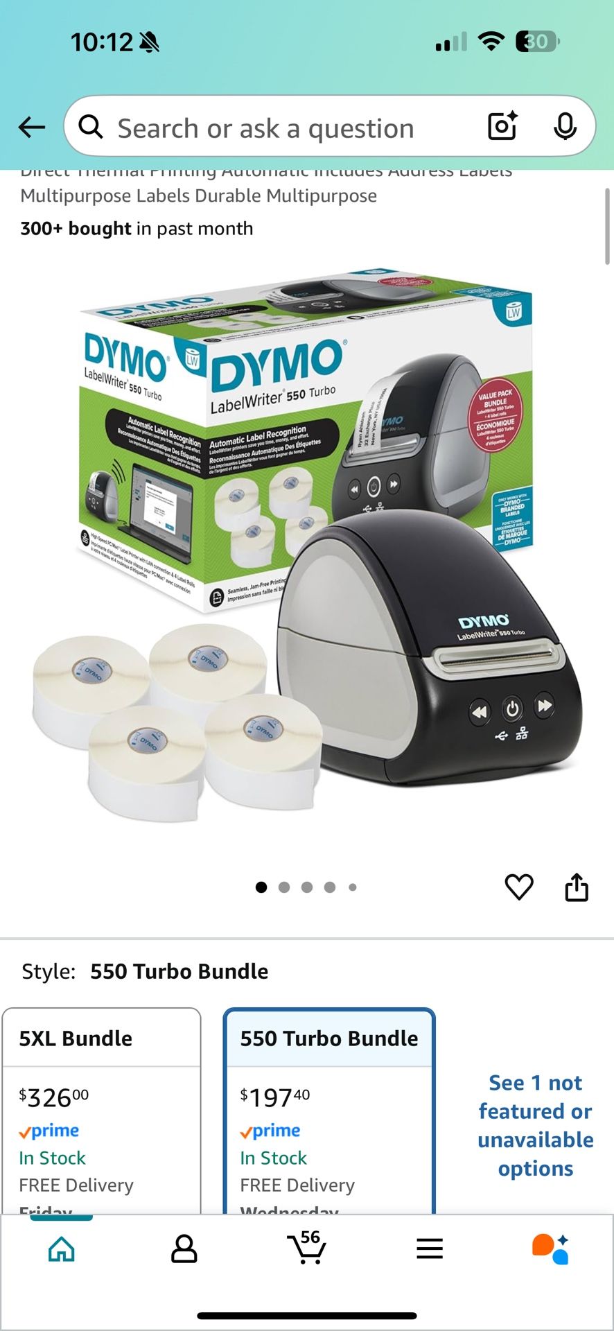 DYMO LabelWriter 550 Turbo Label Printer Bundle