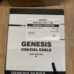 Genesis RG59 + 18/2 500ft Siamese Cable New In Box